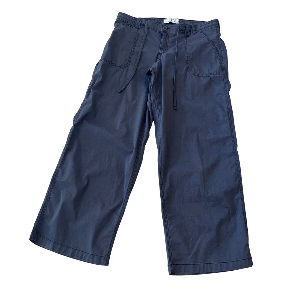 Hollister Mens Low Rise Super Baggy Cargo Pants Size 36x31 Gray Cotton Blend